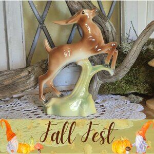 Vintage Mid-Century  Leaping Dear Figurine Trinket